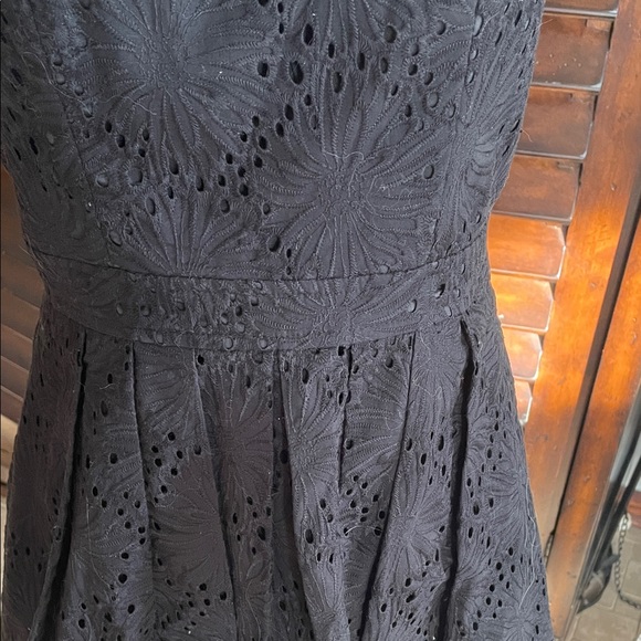 Adrianna Papell Elegant Black Eyelet Dress Lined NWOT Size 4 Fit and Flare - Picture 7 of 10